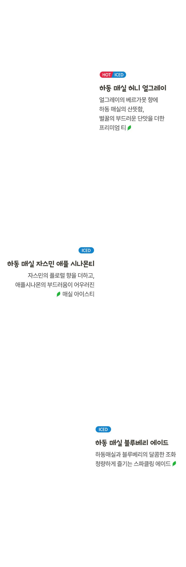 봄음료 하동 매실 허니 얼그레이 자스민 애플 시나몬티 블루베리 에이드 음료수