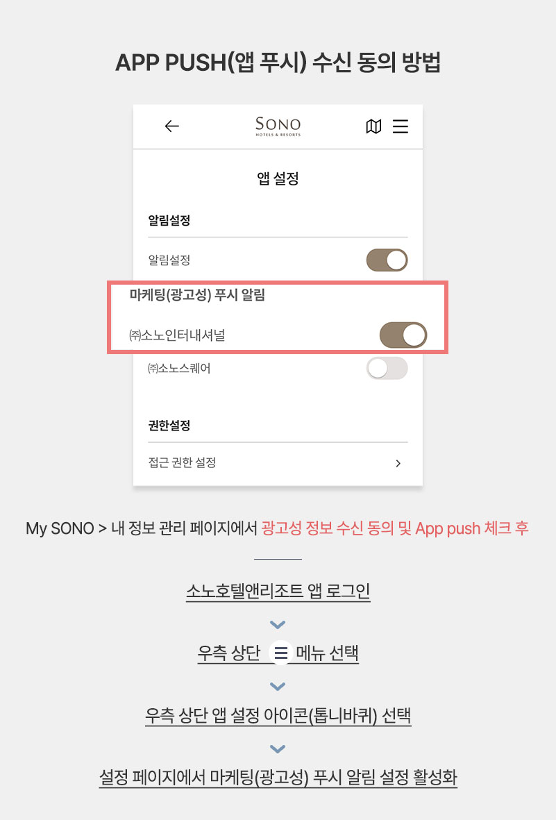 App push(앱 푸시) 수신 동의 방법